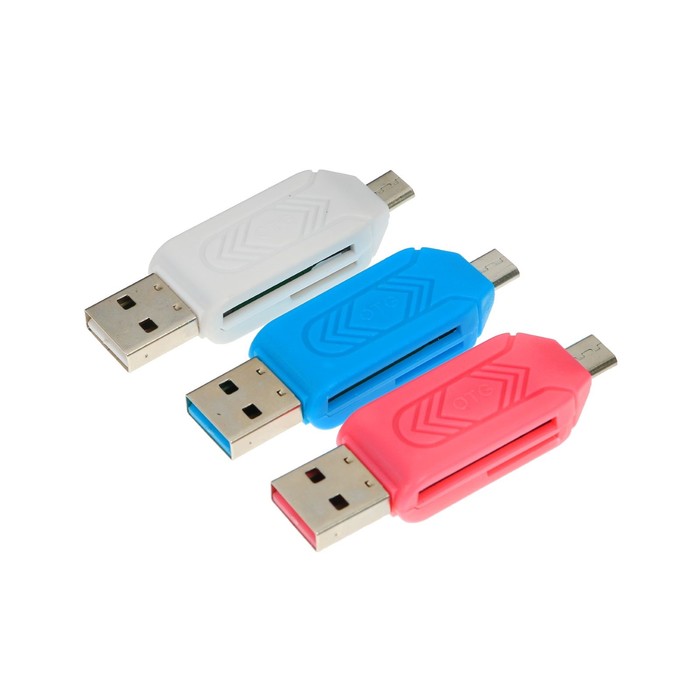 Картридер с передачей данных на телефон USB-microUSB с SD, microSD, MMC, МИКС