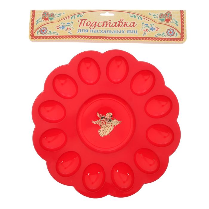Пасхальная подставка на 12 яиц и кулич "Ангел"