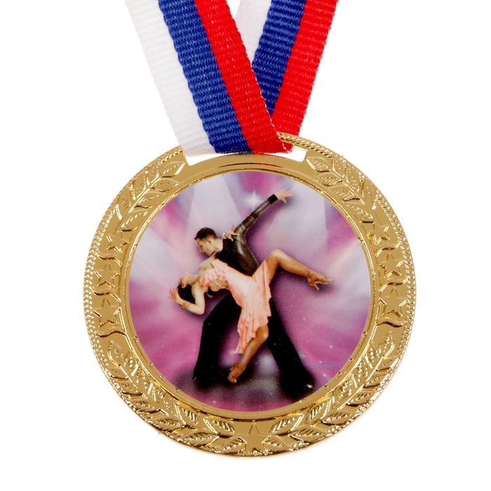 Медаль тематическая 088 "Парные танцы" диам 5 см Цвет зол