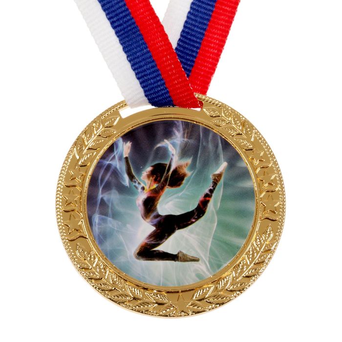 Медаль тематическая 089 "Одиночный танец" диам 5 см Цвет зол