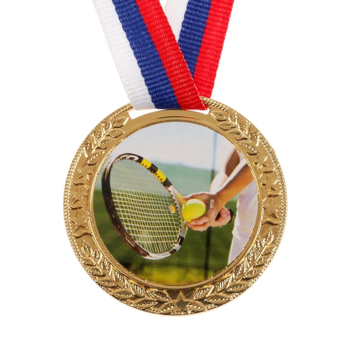 Медаль тематическая 103 "Теннис" золото