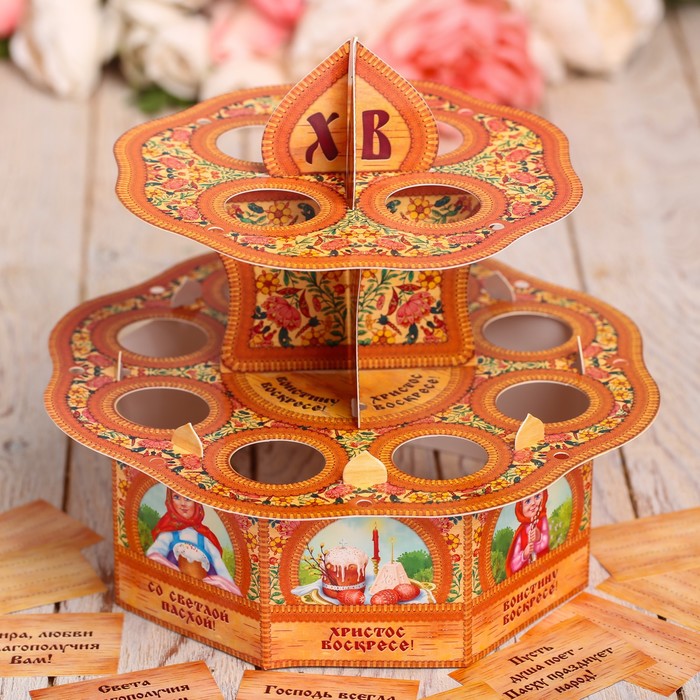 Подставка пасхальная на 12 яиц "Христос Воскресе! Семья"