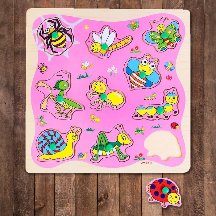 Рамка-вкладыш "Забавные букашки", 10 элементов