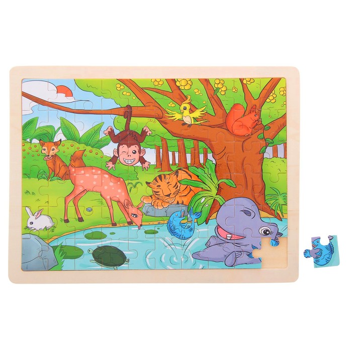 Пазл в рамке "Лесное озеро", 48 элементов