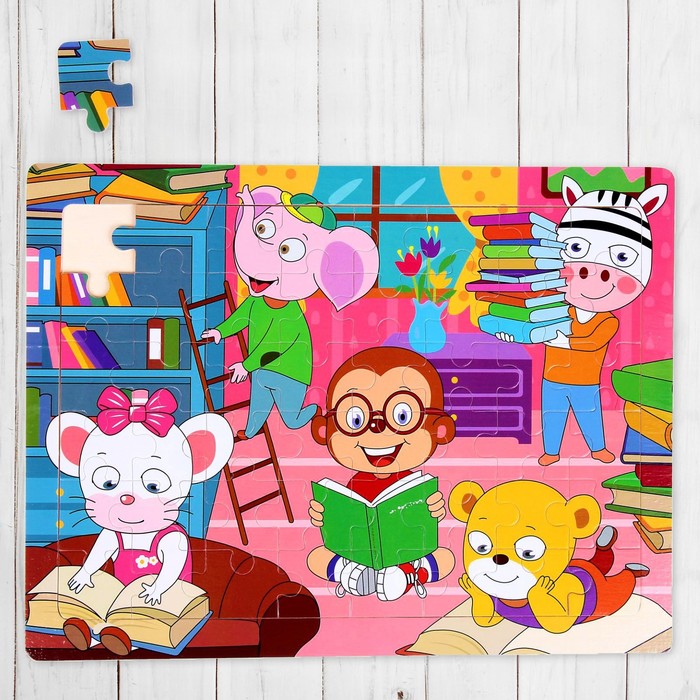 Пазл "В библиотеке", 48 элементов