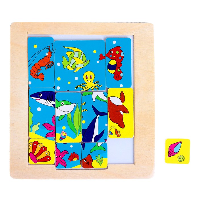 Игра на магнитах Пятнашки "Море", 11 элементов