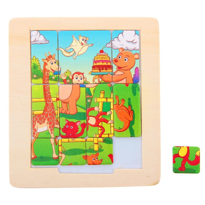 Игра на магнитах Пятнашки "Зоопарк", 11 элементов
