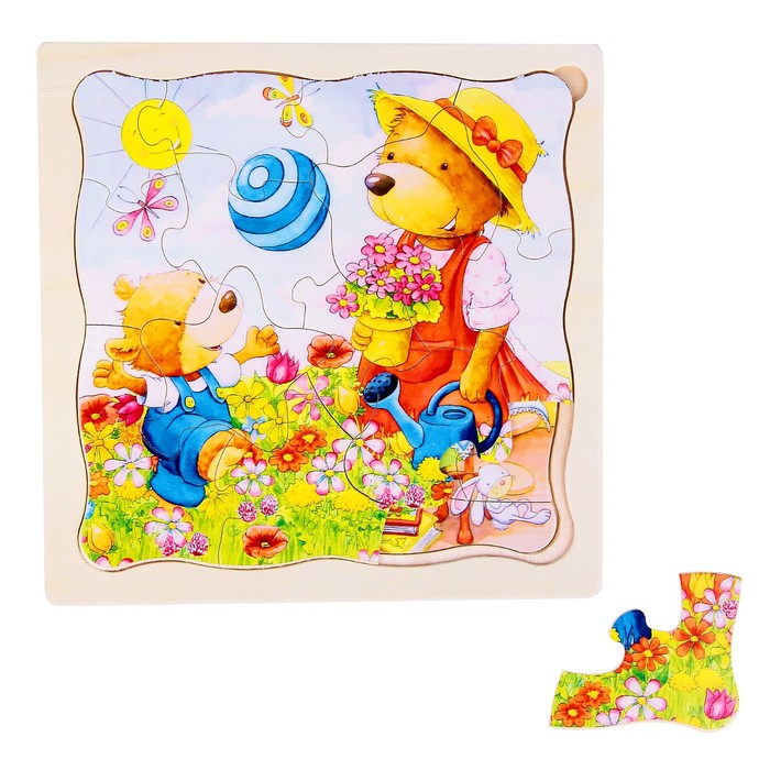 Пазл 4 слоя "Забавный медвежонок"