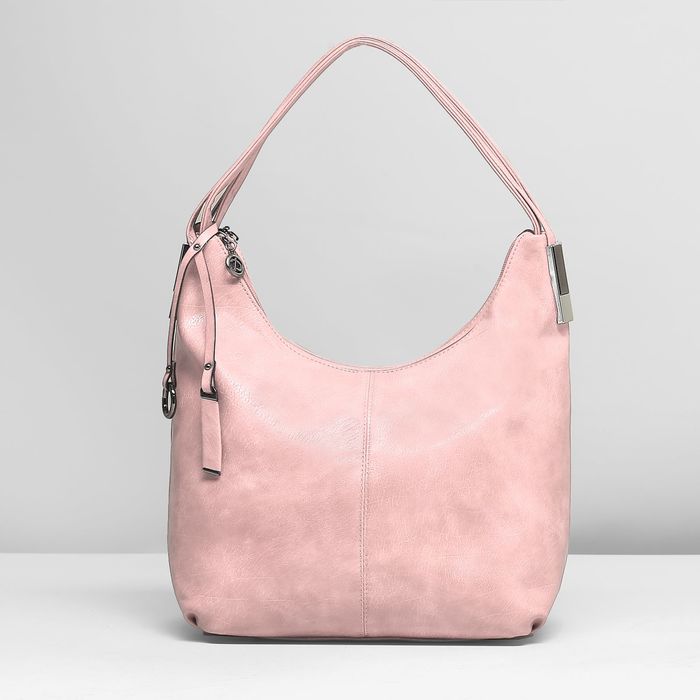 Сумка женская на молнии, 2 отдела, наружный карман, цвет розовый