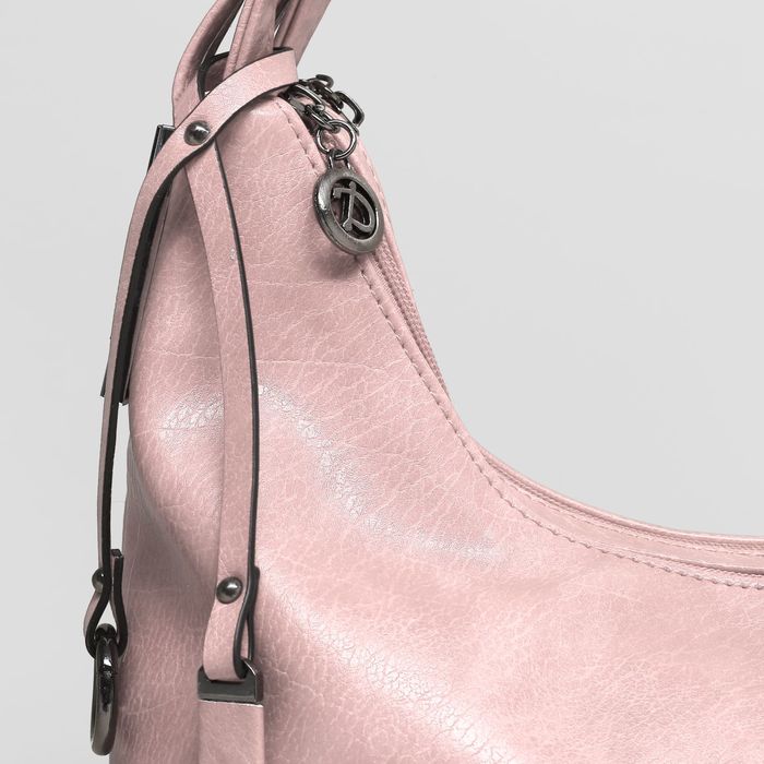 Сумка женская на молнии, 2 отдела, наружный карман, цвет розовый