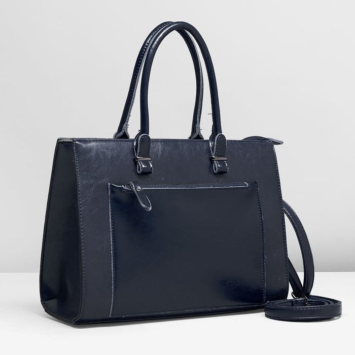 Сумка женская, 1 отдел с перегородкой, 2 наружных кармана, цвет синий