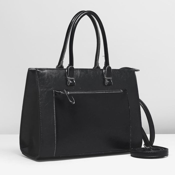 Сумка женская, 1 отдел с перегородкой, 2 наружных кармана, цвет чёрный