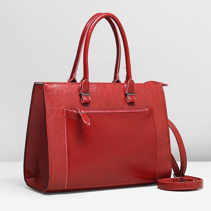 Сумка женская, 1 отдел с перегородкой, 2 наружных кармана, цвет красный