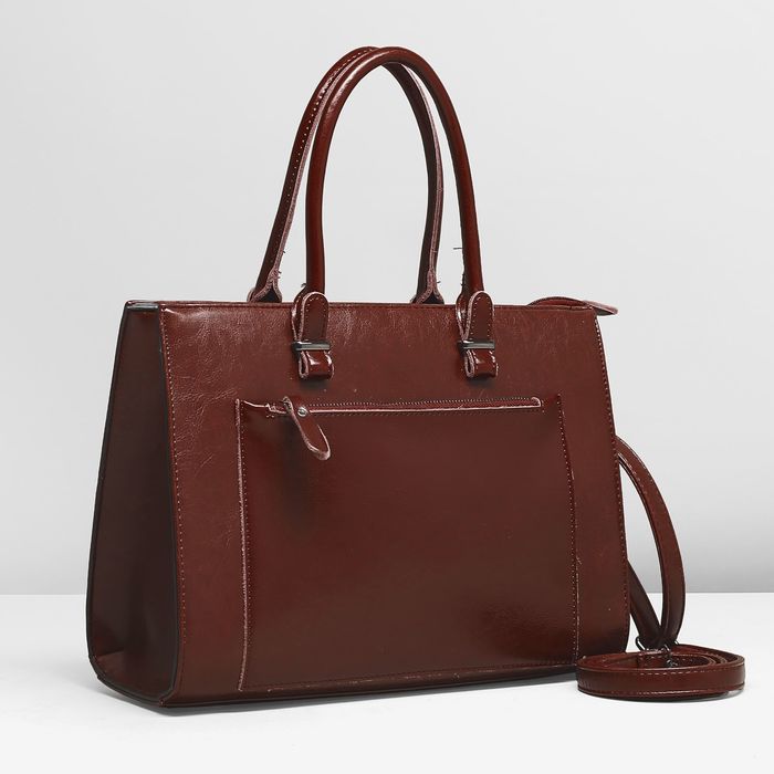 Сумка женская, 1 отдел с перегородкой, 2 наружных кармана, цвет коричневый