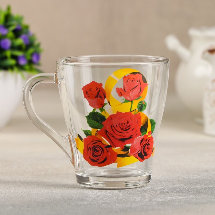 Кружка 250 мл "8 марта", рисунок МИКС, в подарочной упаковке