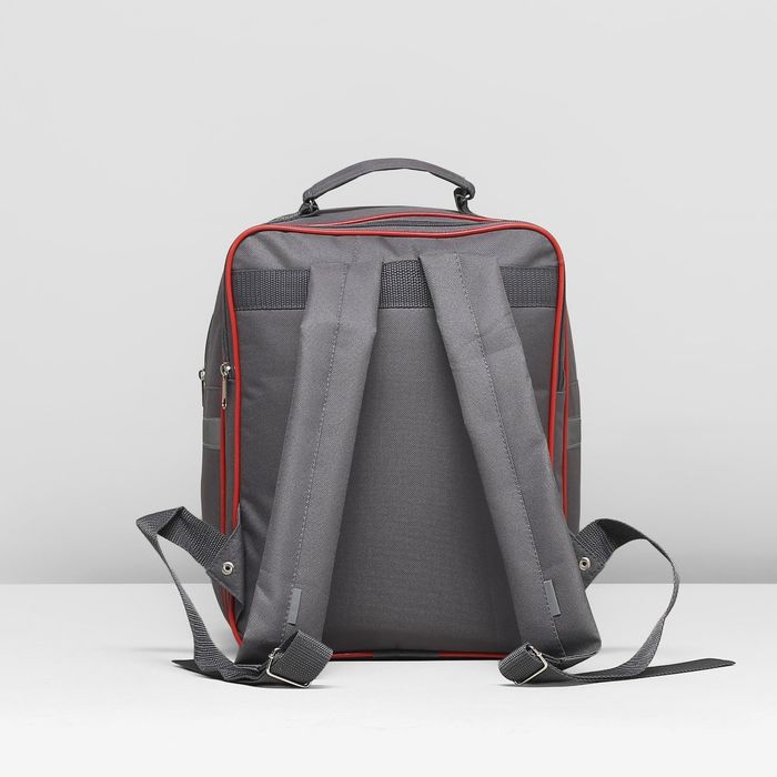 Рюкзак школьный на молнии, 2 отдела, 2 наружных кармана, цвет серый/разноцветный