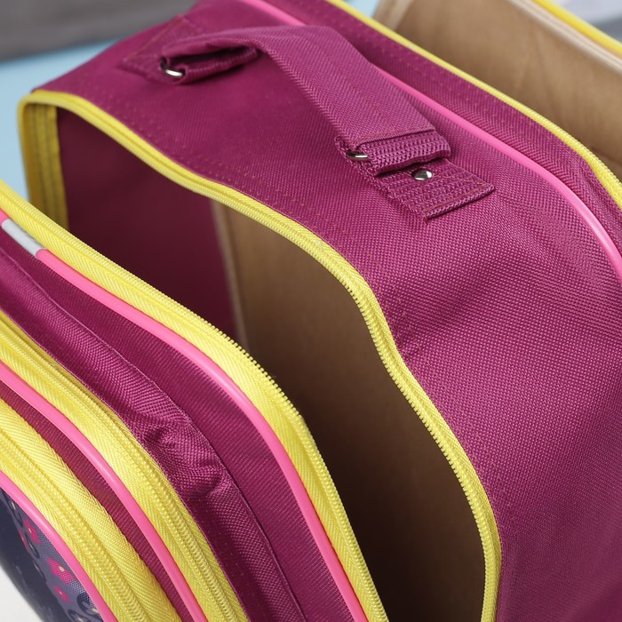 Рюкзак школьный на молнии, 2 отдела, 2 наружных кармана, цвет фуксия
