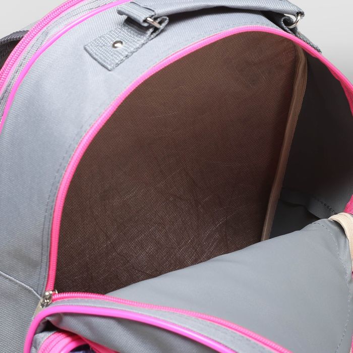 Рюкзак школьный на молнии, 2 отдела, 2 наружных кармана, цвет серый