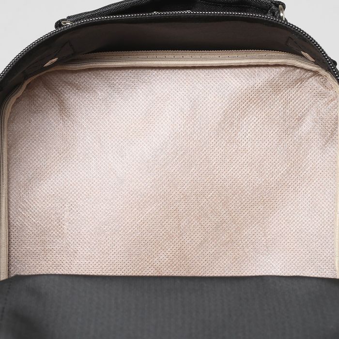 Рюкзак школьный на молнии, 2 отдела, 2 наружных кармана, цвет чёрный/зелёный