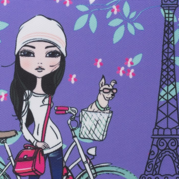 Рюкзак школьный на молнии, 2 отдела, 2 наружных кармана, цвет фиолетовый/бирюзовый