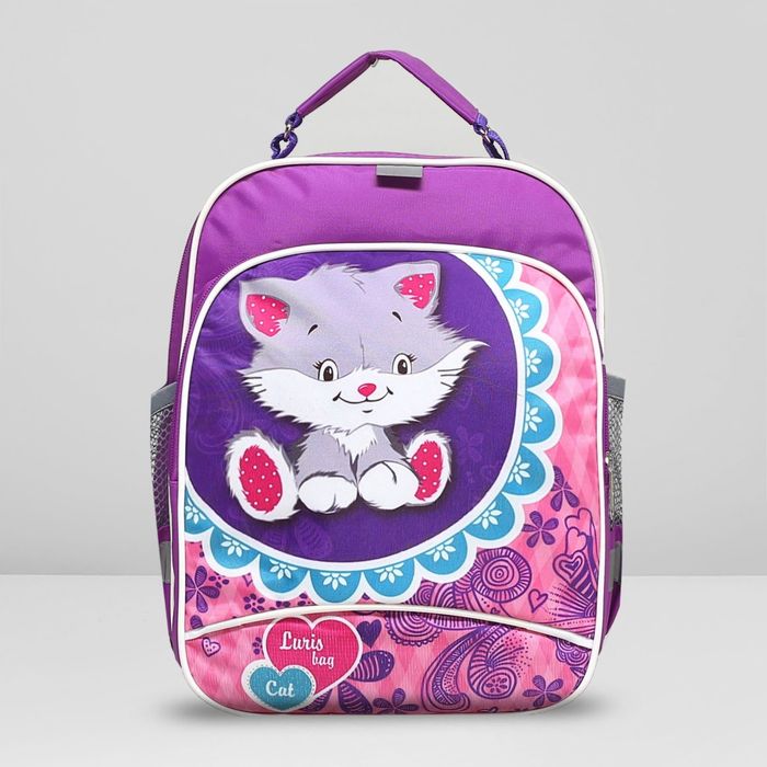 Рюкзак детский на молнии, 1 отдел, 3 наружных кармана, цвет розовый/сиреневый