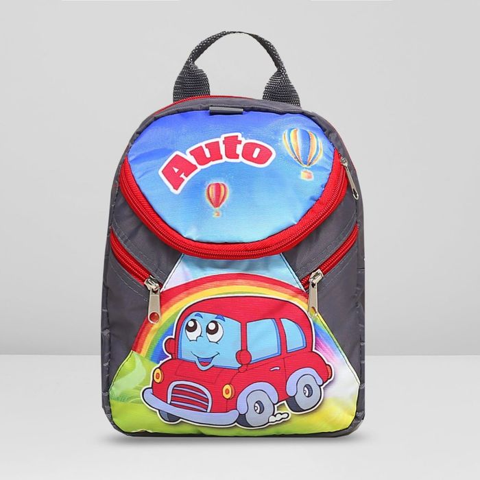 Рюкзак детский на молнии, 1 отдел, цвет серый/красный