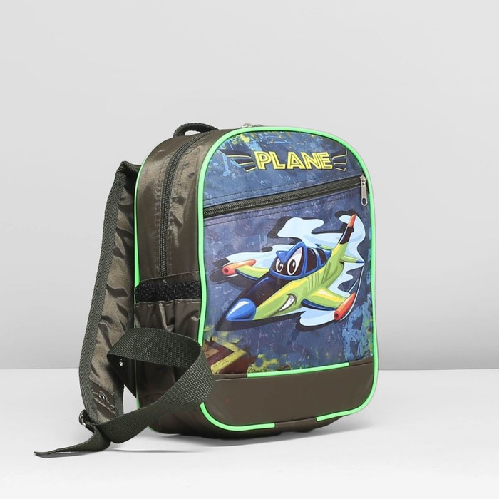 Рюкзак детский на молнии, 1 отдел, 3 наружных кармана, цвет хаки
