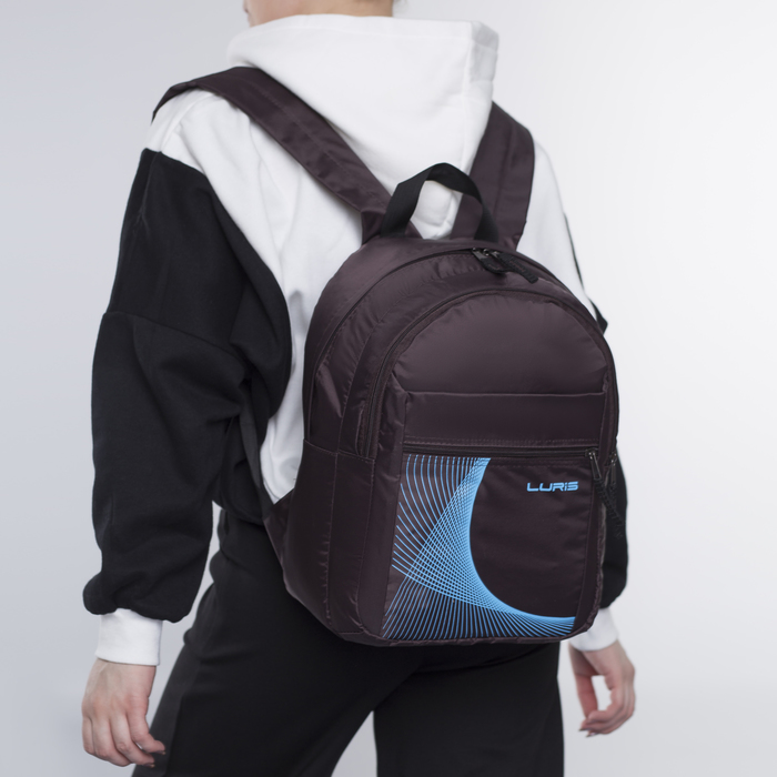 Рюкзак молодёжный на молнии, 2 отдела, 2 наружных кармана, цвет коричневый