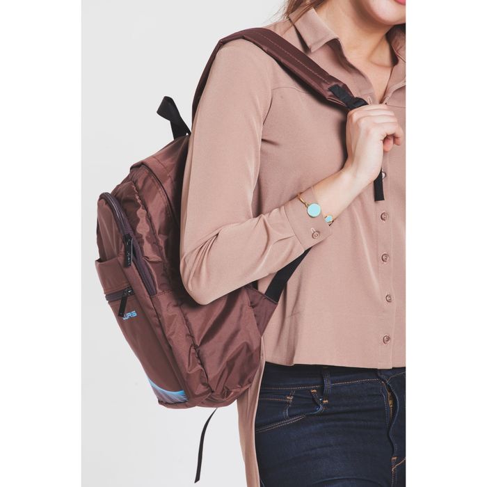 Рюкзак молодёжный на молнии, 2 отдела, 2 наружных кармана, цвет коричневый
