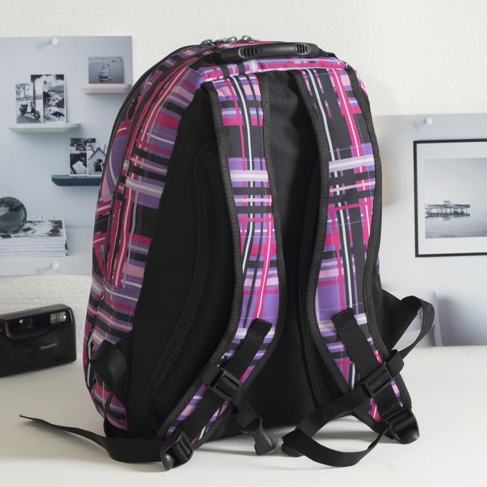 Рюкзак молодёжный на молнии, 2 отдела, наружный карман, разноцветный