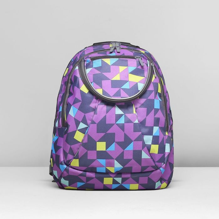 Рюкзак молодёжный на молнии, 2 отдела, наружный карман, цвет фиолетовый