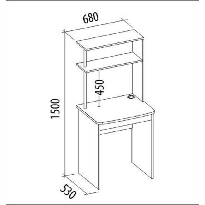 Стол компьютерный Фортуна-37 Ясень Шимо/Дуб Кобург