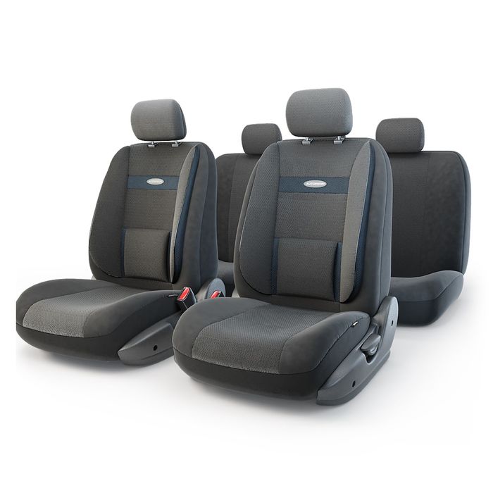 Авточехлы универcальные AUTOPROFI COMFORT, COM-1105 Attache (M), велюр, жаккард полипропилен, набор из 11 предметов, расцветка "Аташе"