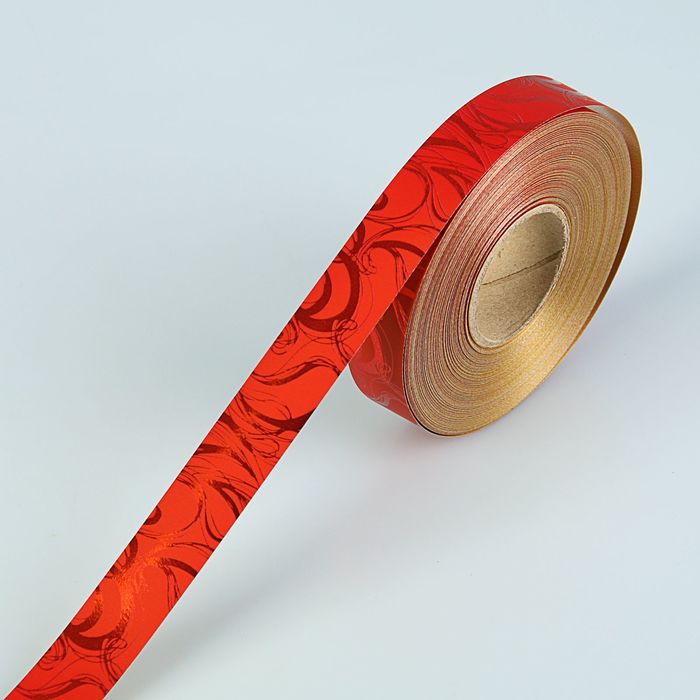 Лента для декора и подарков "Кирман" металл, красная, 2 см х 45 м