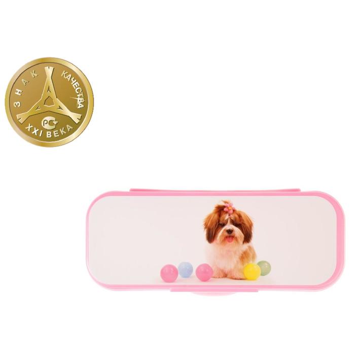 Пенал пластиковый футляр 90х217х43 мм Стамм "Собачка"