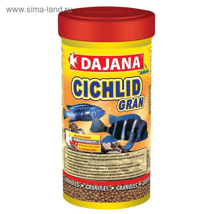 Корм Dajana Pet Cichid gran для цихлид, гранулы, 100 мл.