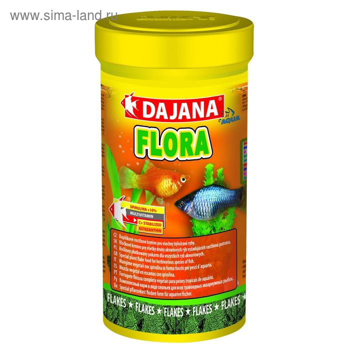 Корм Dajana Pet Flora flakes для всех видов декоративных рыб хлопья 100 мл 80₽