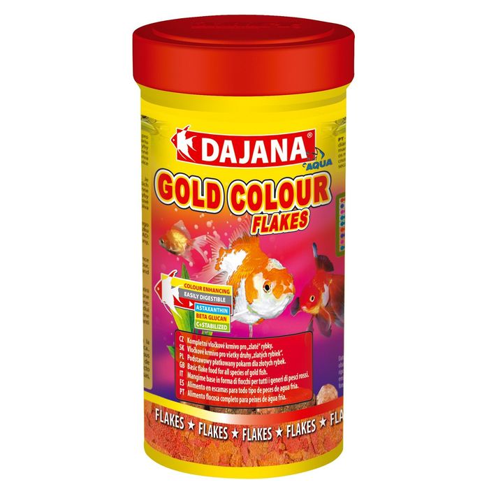 Корм Dajana Pet Gold color flakes для золотых рыб, хлопья, 250МЛ