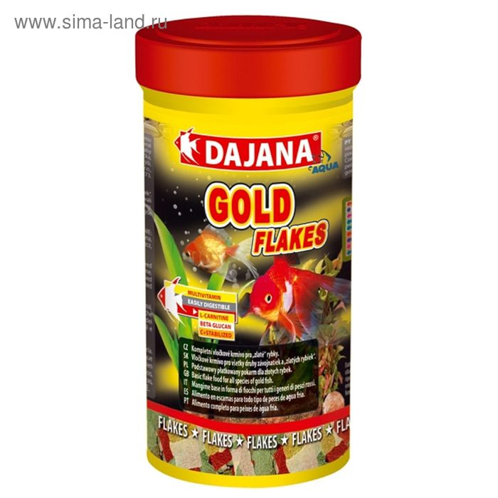 Корм Dajana Pet Gold flakes  для золотых рыб, хлопья, 100 мл.