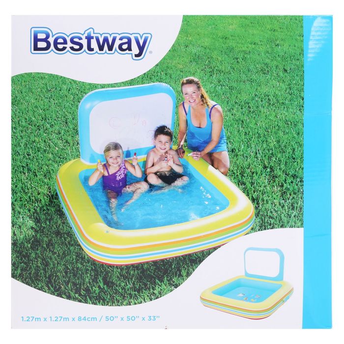 Игровой центр-бассейн "Художник", 127 х 127 х 84 см, с фломастерами, от 2 лет Bestway