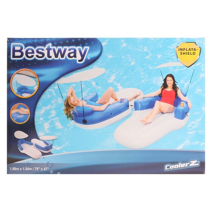 Шезлонг надувной для отдыха на воде (2 шт.) 194х104см (43132)