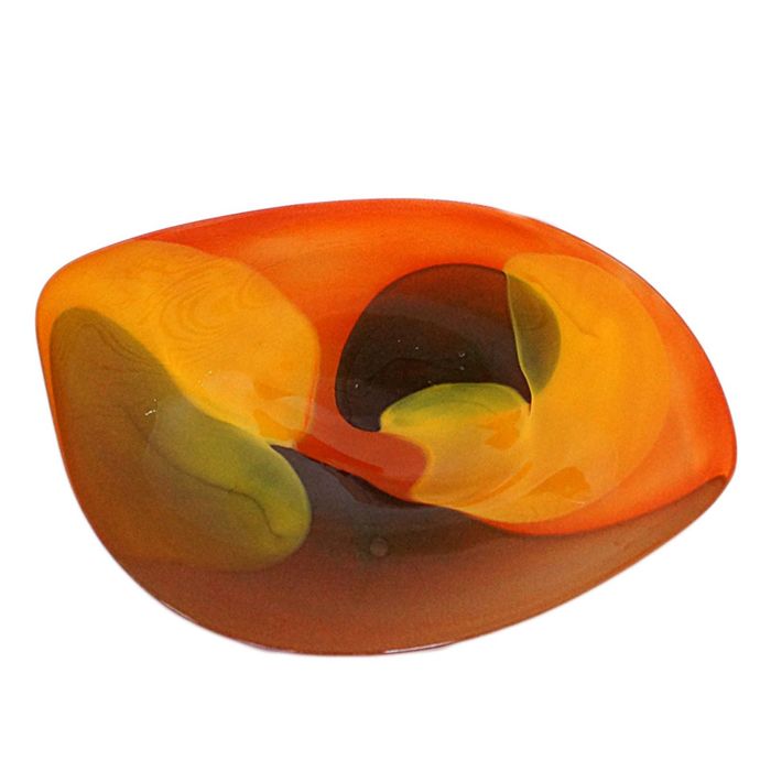 Декоративная гутная ваза "Ксеньевская" блюдо