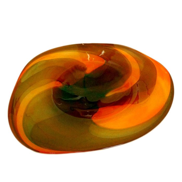 Декоративная гутная ваза "Зинари" блюдо