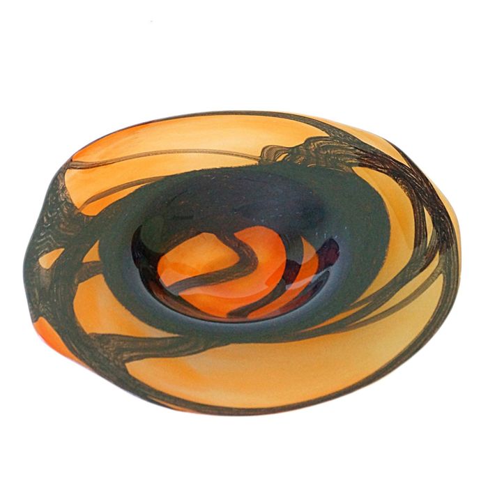 Декоративная гутная ваза "Аннет" блюдо