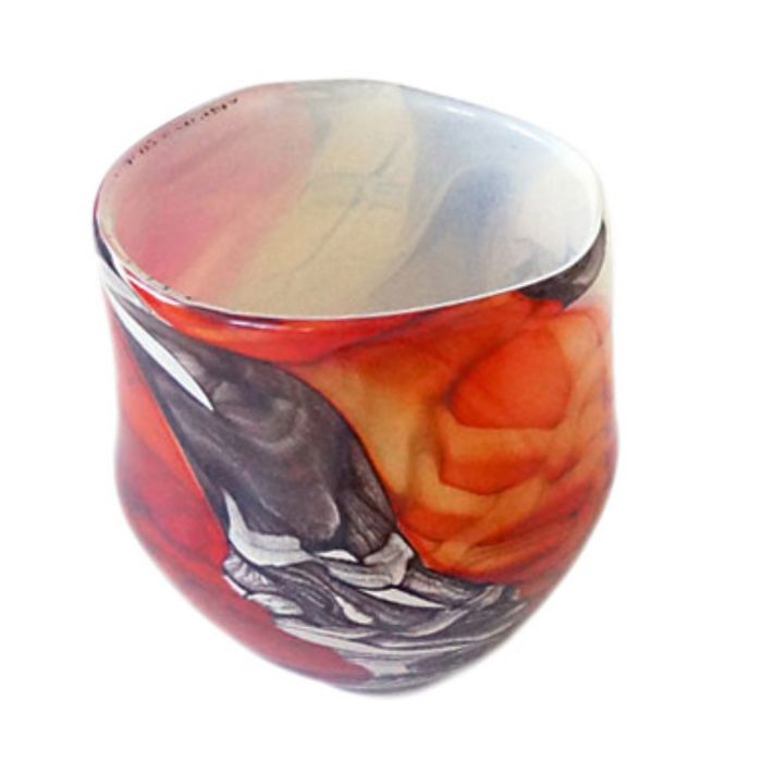 Декоративная гутная ваза "Жезелла" чаша