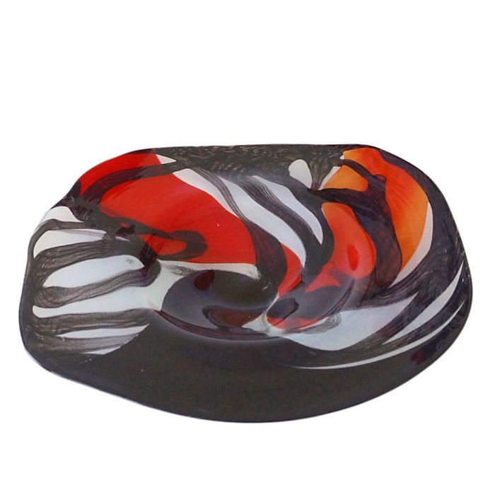 Декоративная гутная ваза "Жезелла" блюдо