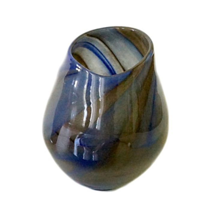 Декоративная гутная ваза "Синеарис" горшок