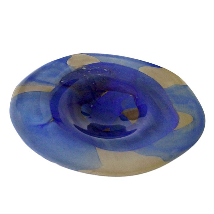 Декоративная гутная ваза "Синеарис" блюдо