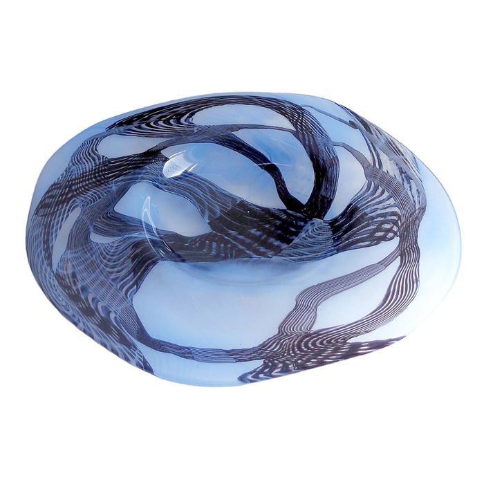 Декоративная гутная ваза "Павиос" блюдо