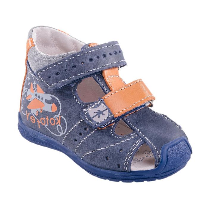 Туфли летние "Котофей" арт. 022048-21 (синий/оранж) (р. 20)